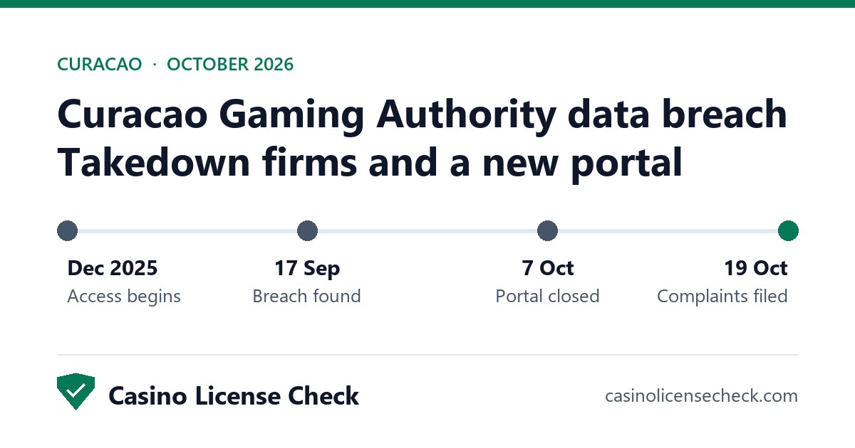 Timeline of the CGA licensing portal breach and the regulator's response through October 2026